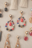 Multicolour Bead Outline Teardrop Earrings - Sienna NZ