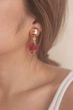 Single Red Bead Drop Earrings - Sienna NZ