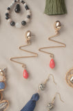 Red Bead Zig Zag Earrings - Sienna NZ