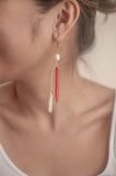 Red Pointed Asymmetrical Earrings - Sienna NZ