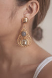 Grey Double Bead Teardrop Earrings - Sienna NZ