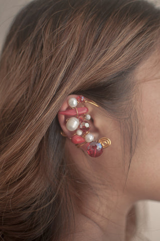 Red Coral Ear Cuff - Sienna NZ