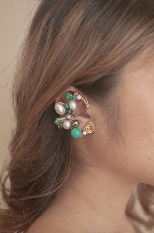 Aquamarine Handcrafted Ear Cuff - Sienna NZ