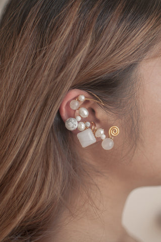 White Marble Ear Cuff - Sienna NZ
