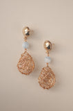 Agate Stone Wire Mosaic Small Teardrop Earrings - Sienna NZ
