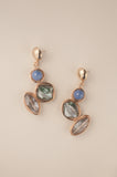Blue and Green Triple Bead Drop Earrings - Sienna NZ