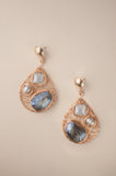 Blue Bead Wire Mosaic Teardrop Earrings - Sienna NZ