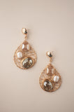Green Bead Wire Mosaic Teardrop Earrings - Sienna NZ