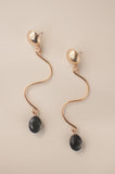 Serpentine Black Bead Earrings - Sienna NZ