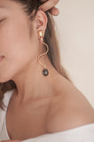 Serpentine Black Bead Earrings - Sienna NZ