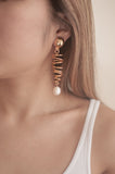 Single Pearl Coil Earrings - Sienna NZ