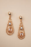 Grey Pearl Long Teardrop Earrings - Sienna NZ