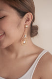 Grey Pearl Long Teardrop Earrings - Sienna NZ
