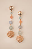 Round Agate Stone Drop Earrings - Sienna NZ