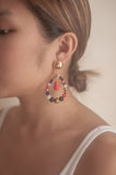 Multicolour Bead Outline Teardrop Earrings - Sienna NZ