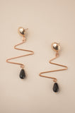 Black Bead Zig Zag Earrings - Sienna NZ