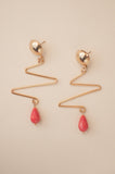 Red Bead Zig Zag Earrings - Sienna NZ
