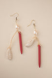 Red Pointed Asymmetrical Earrings - Sienna NZ