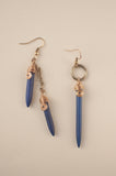 Blue Mismatched Pointed Earrings - Sienna NZ