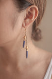 Blue Mismatched Pointed Earrings - Sienna NZ