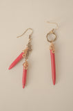 Red Mismatched Pointed Earrings - Sienna NZ