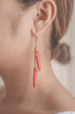 Red Mismatched Pointed Earrings - Sienna NZ