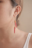 Red Mismatched Pointed Earrings - Sienna NZ