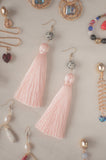 Salmon Pink Tassel Earrings - Sienna NZ