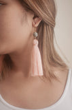 Salmon Pink Tassel Earrings - Sienna NZ