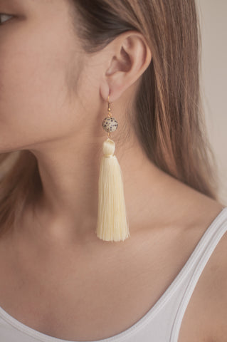 Pastel Yellow Tassel Earrings - Sienna NZ